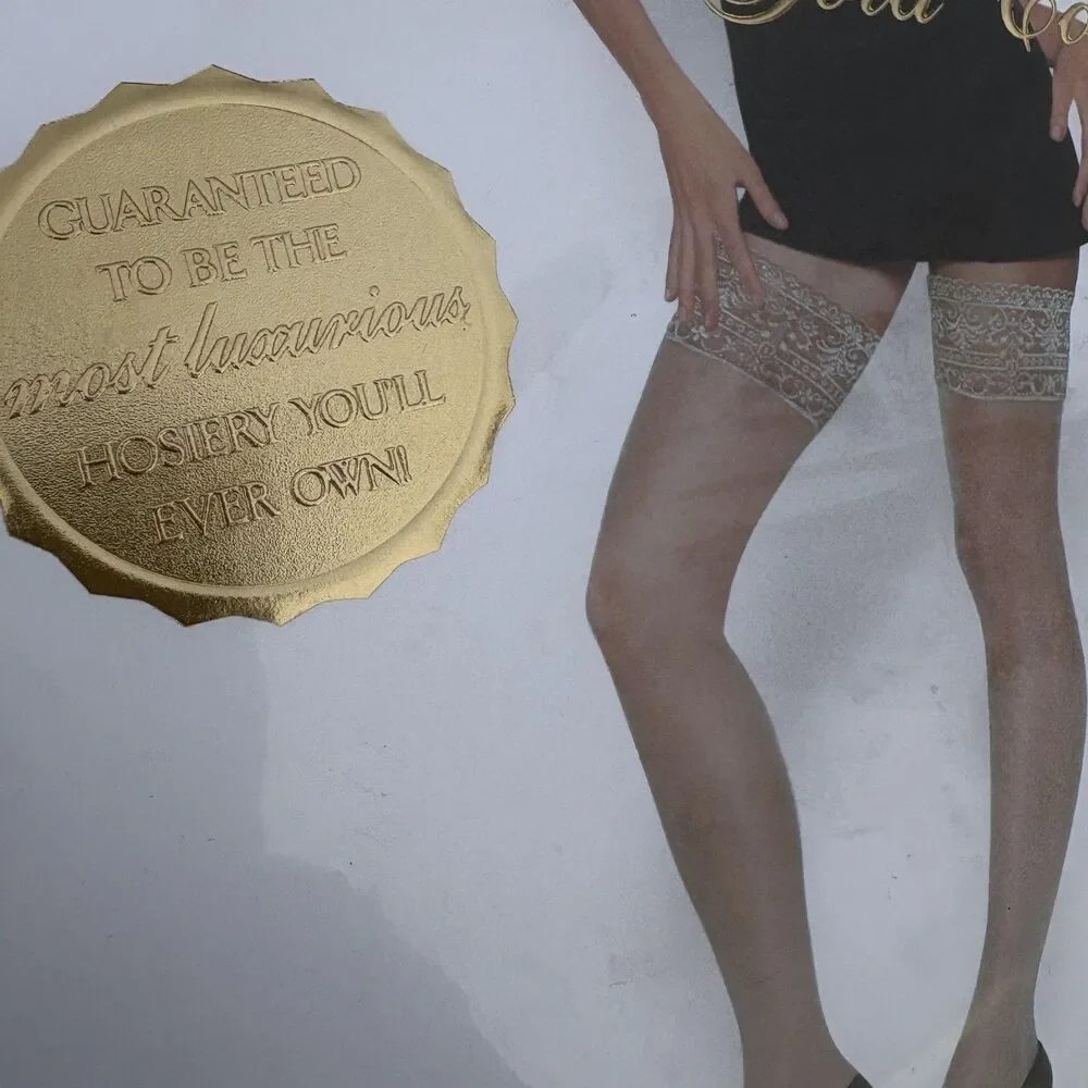 RARE Victorias Secret MINK Thigh Highs Small Signature Gold Collection Stay Ups